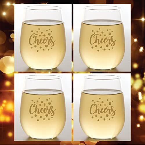 Wine-Oh Set of 4 Shatterproof Designer 16 oz Plastic Wine Glasses MADE in the - Image 2