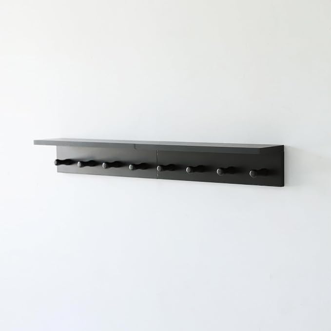 Entrance Coat Rack ,Coat Hooks, Wall-Mounted Wooden Hook Rack, Wall-Mounted - Image 9