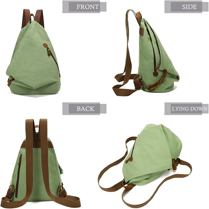 KL928 Canvas Vintage Backpack – Large Casual Daypack Outdoor Travel Rucksack - Image 9