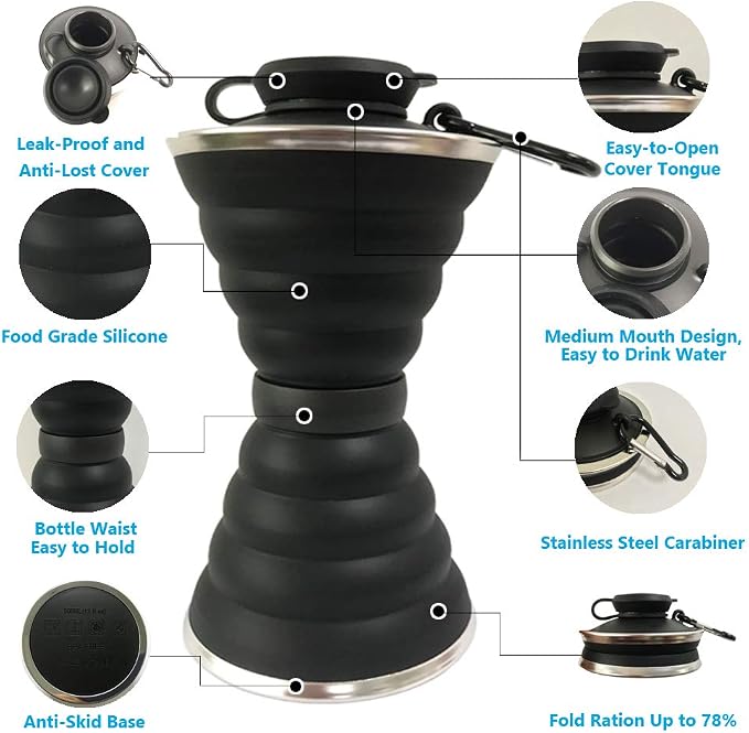 Collapsible Water Bottle, Camping Cup - Image 7