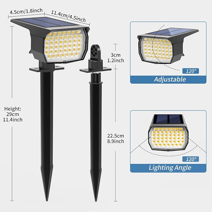 WENATY Solar Spot Lights Outdoor Waterproof IP65, 12 Pack Landscape Spotlights - Image 6