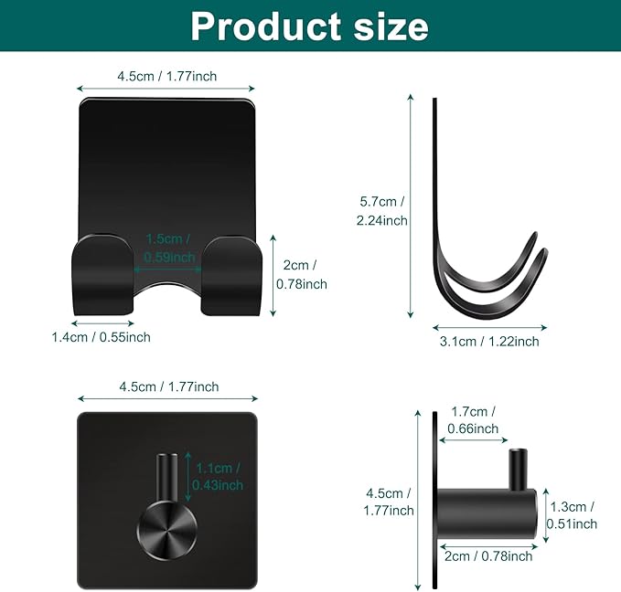 CGBE Razor Holder for Shower, 4 Packs Self Adhesive Shaver Holder Hanger Hooks - Image 7