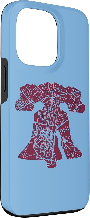 Philadelphia Street Map Liberty Bell Vintage Maroon Philly Case - Image 3
