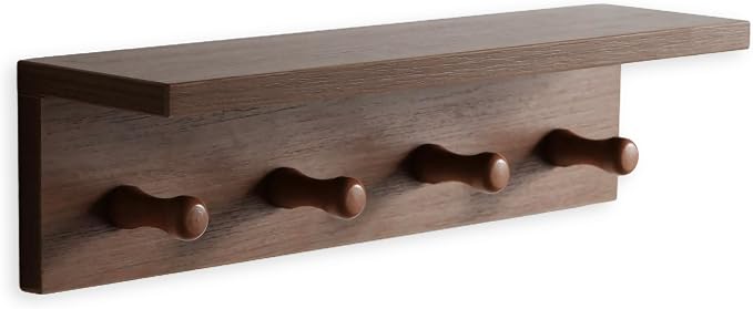 Entrance Coat Rack ,Coat Hooks, Wall-Mounted Wooden Hook Rack, Wall-Mounted - Image 9