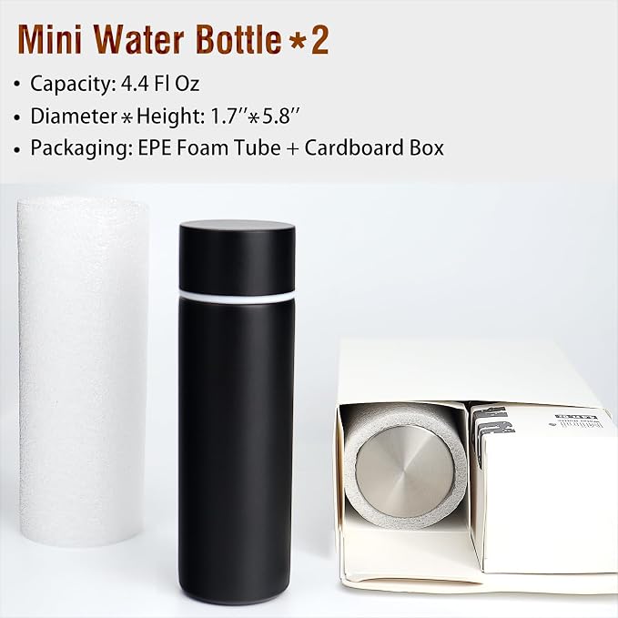 Cute Small Water Bottle, 4.4 Fl. Oz, Mini Slim Flask - Image 9