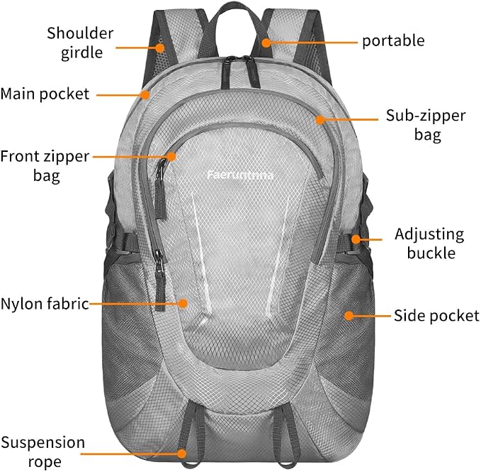 30L Large capacity Lightweight Packable Foldable Backpack,women and men Hiking - Image 6