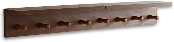 Entrance Coat Rack ,Coat Hooks, Wall-Mounted Wooden Hook Rack, Wall-Mounted - Image 9