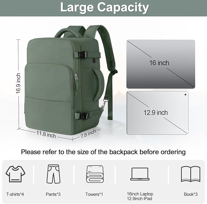 Sinaliy Personal Item Backpack, Carry on Travel Backpack - Image 9