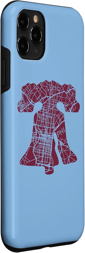 Philadelphia Street Map Liberty Bell Vintage Maroon Philly Case - Image 3