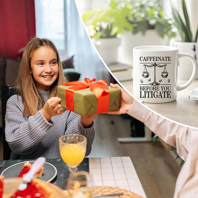 RZHV Caffeinate Before You Litigate 11 Oz Novelty Mug, Funny Coffee Bean - Image 6