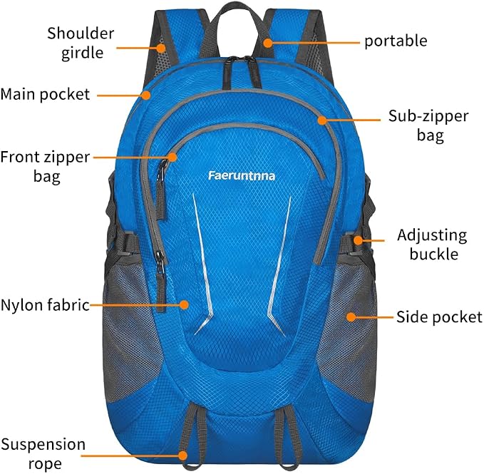 30L Large capacity Lightweight Packable Foldable Backpack,women and men Hiking - Image 6