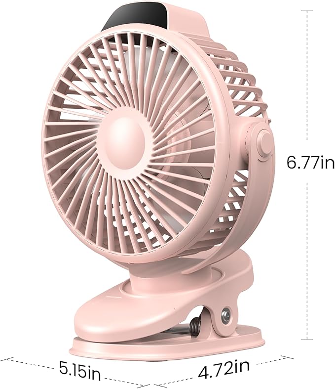 Koonie Portable Clip On Fan, Small USB Battery Operated, 3 Speed Rechargeable - Image 7