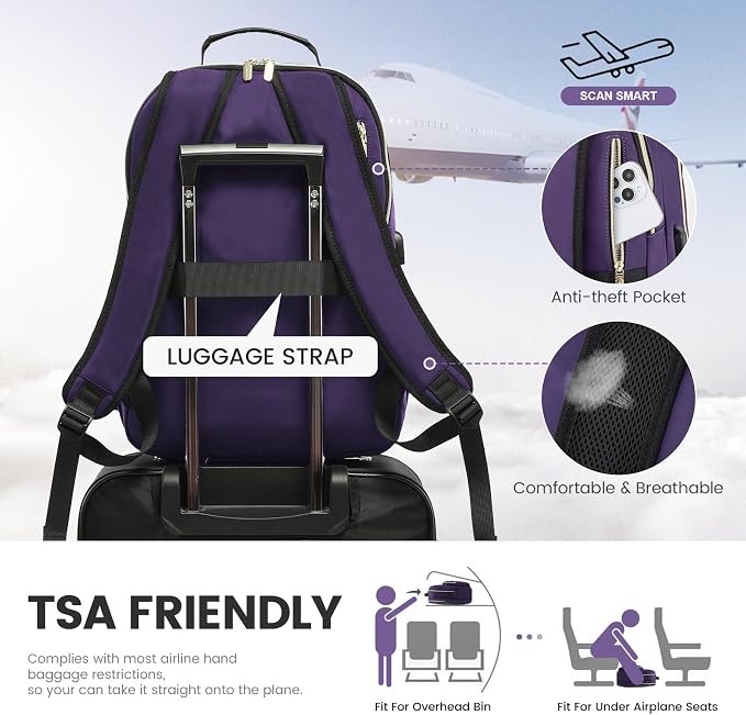 LOVEVOOK Laptop Backpack for Women 15.6 inch, Cute Women Travel Backpack Purse - Image 6