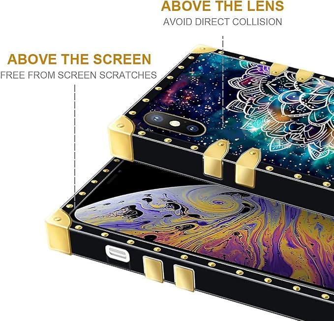Compatible with iPhone Xs Max Case, Starry Sky Colourful Mandala Luxury Golden - Image 7