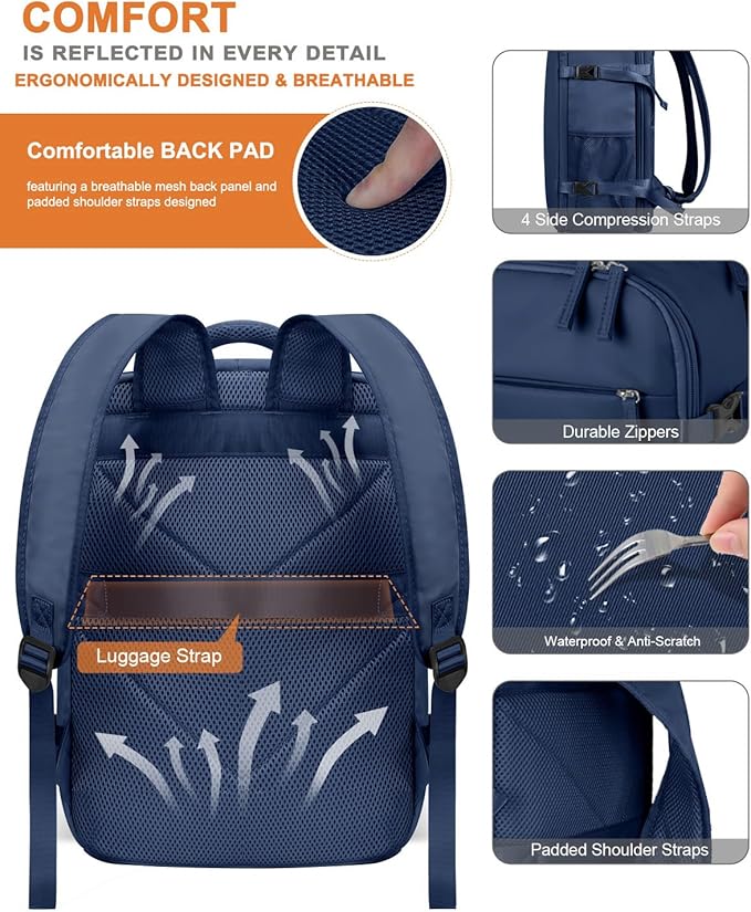 Capolo Travel Backpack for Women Men Waterproof Laptop Backpack Airlines - Image 6