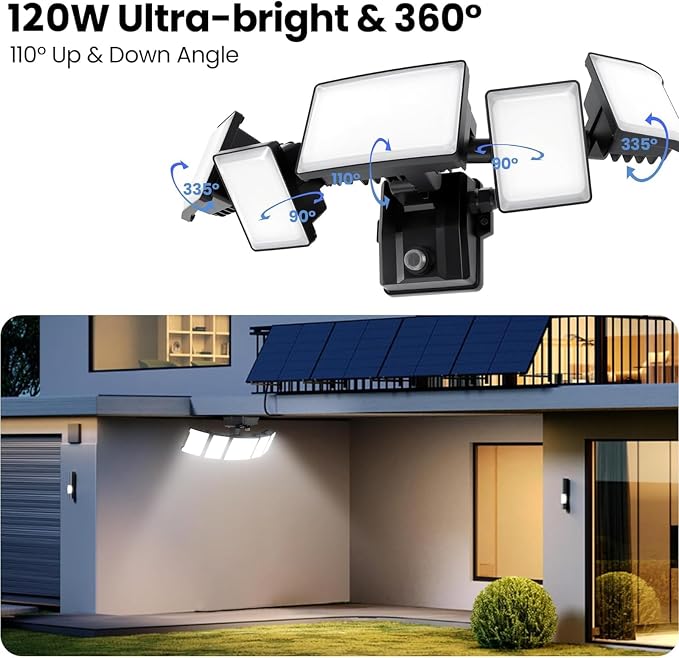 Olafus 120W Plug in Flood Lights Dusk to Dawn LED Outdoor Light - Image 8
