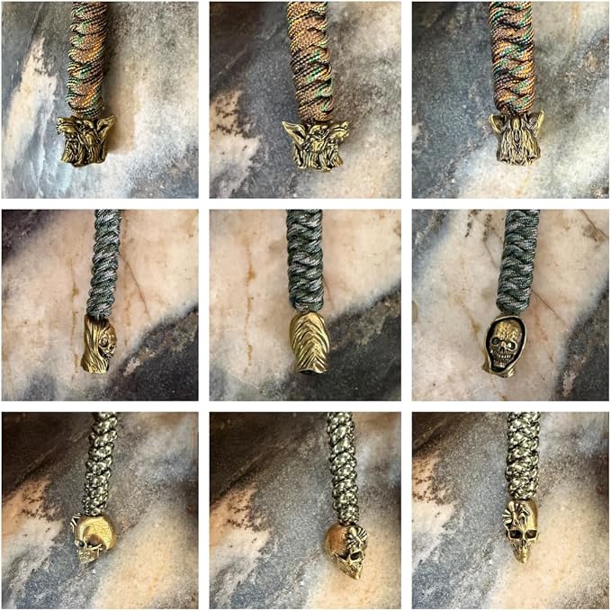 Handmade Lanyards with Brass Beads – Paracord 550 Survival Gear Leash - Image 5