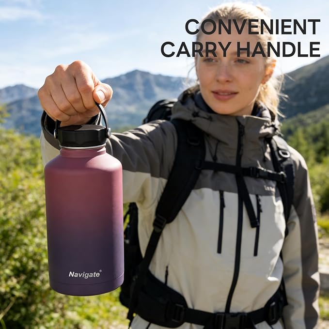 Navigate 64 oz Insulated Stainless Steel Sports Water Bottle - Image 8