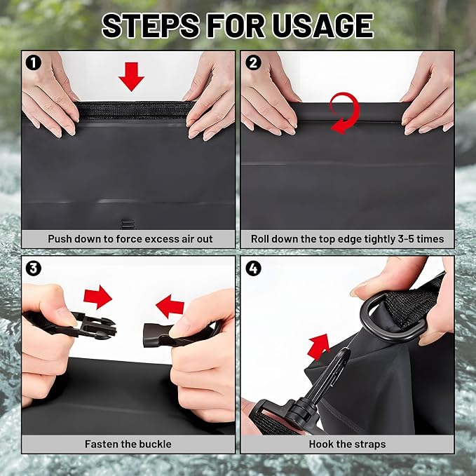 Waterproof Dry Bag, Roll Top Orange Small Waterproof Backpack - Image 8