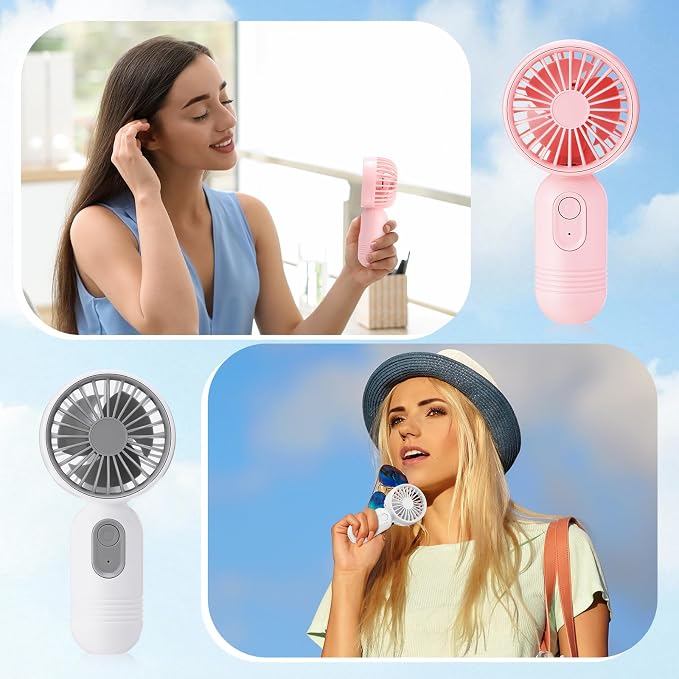 Rossesay 3 Pcs Mini Portable Fan Bulk Cute Handheld Lightweight Small Little - Image 6