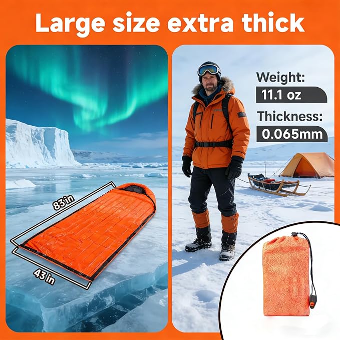 Sleeping Bag, Terrashell Blanket, Emergency Sleeping Bag, Waterproof, Compact - Image 9