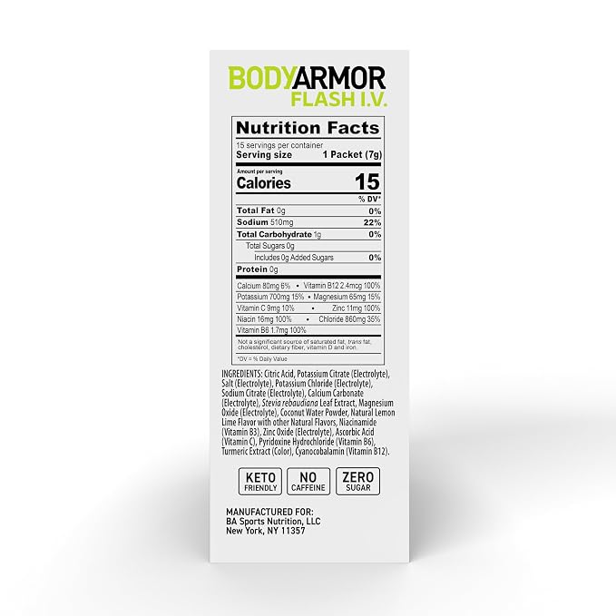 BODYARMOR Flash IV Electrolyte Packets, Lemon Lime - Image 8