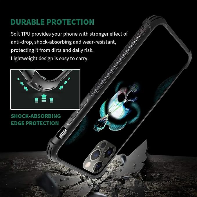 for iPhone 11 Pro Case, Skeleton Winding Snake Pattern Graphic Design Girl Boy - Image 7