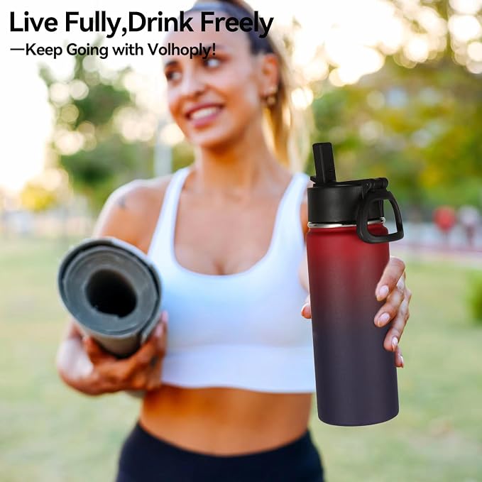 Volhoply 18oz Insulated Water Bottle Bulk 4 Pack, Kids Stainless Steel Water - Image 7