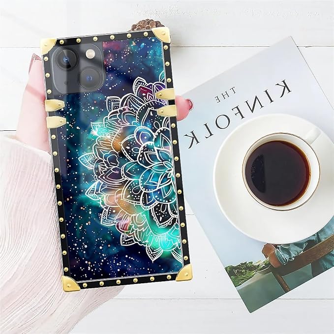 Compatible with iPhone 14 Case, Starry Sky Colourful Mandala Luxury Golden - Image 7