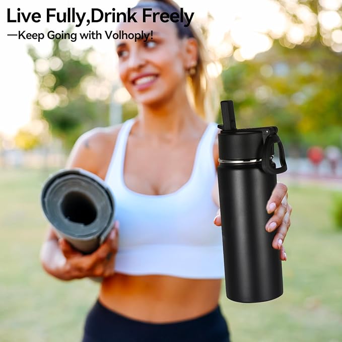 Volhoply 18oz Insulated Water Bottle Bulk 2 Pack, Kids Stainless Steel Water - Image 7