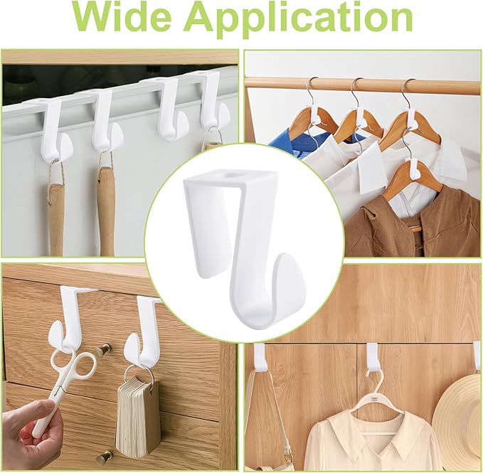 32Pcs Over Cabinet Door Hooks Plastic Over The Door Single Hook Space-Saving - Image 7