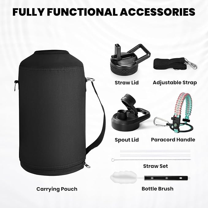 RAYMYLO One Gallon Water Bottle Insulated, Triple Walled Vacuum Stainless Steel - Image 6
