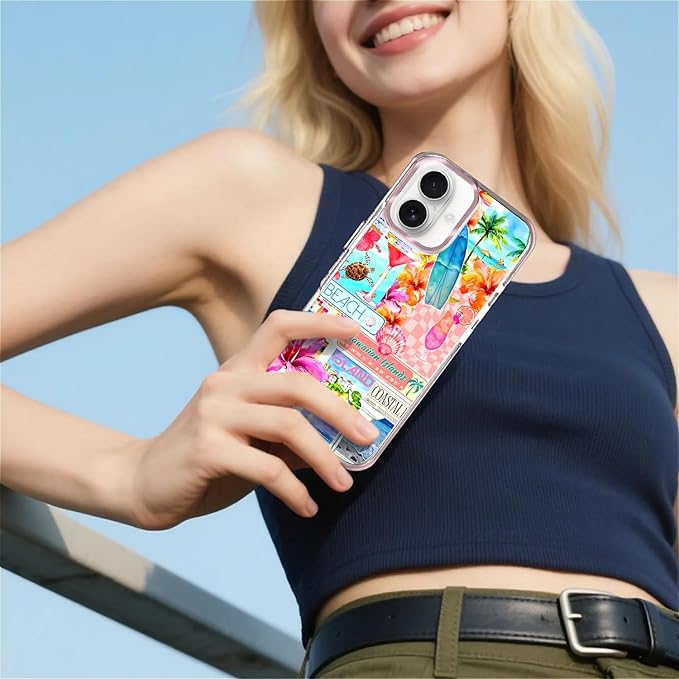 Case for iPhone 16, Coastal Beach Cover Coquette Collage Phone Case Design,for - Image 6