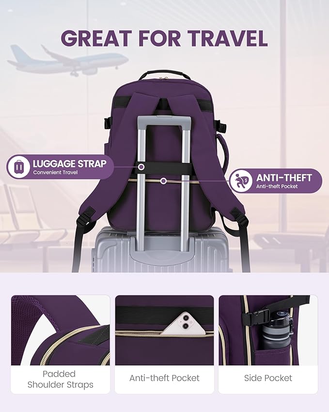 LOVEVOOK Travel Backpack for Women & Men 40L, Airline Approved Carry On - Image 6