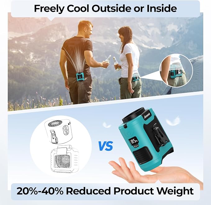 AMACOOL Portable Waist Fan Clip On, Father's Day Gifts - Image 7