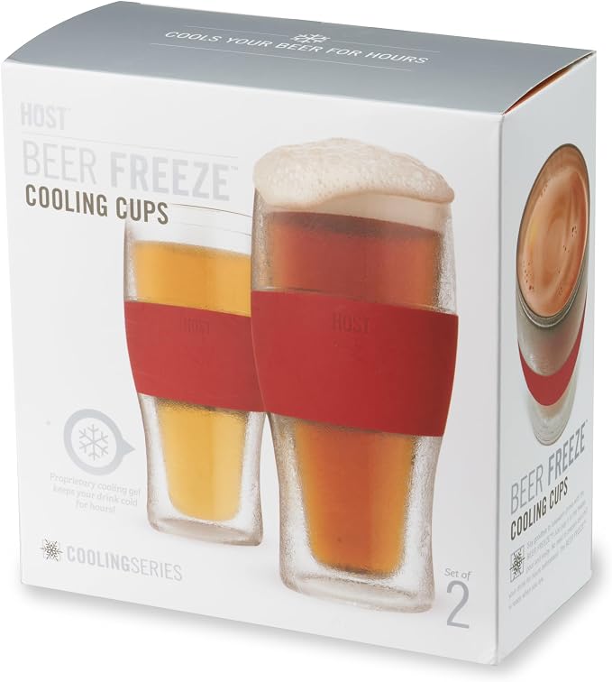Host FREEZE Beer Glasses, Frozen Brew Mugs, Freezable Pint Glass Set, Insulated - Image 11