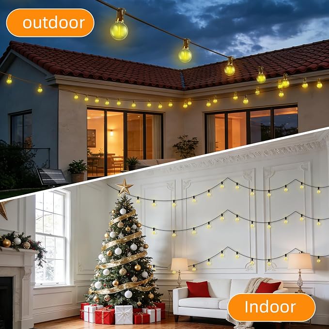 150FT Solar Lights Outdoor Waterproof: G40 45M Shatterproof Bulbs Patio Lights - Image 8