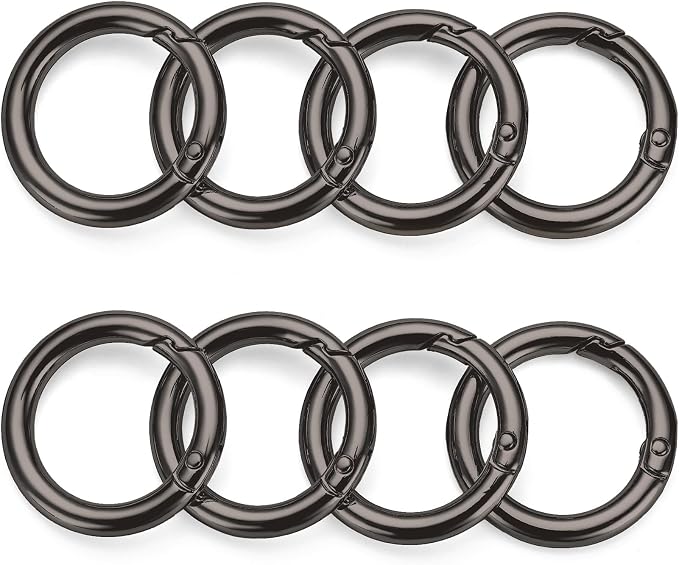 Gkeygo Key Ring Clip, 4/5 Inch Keychain Rings, 8 Pack Round Carabiner Clip - Image 9