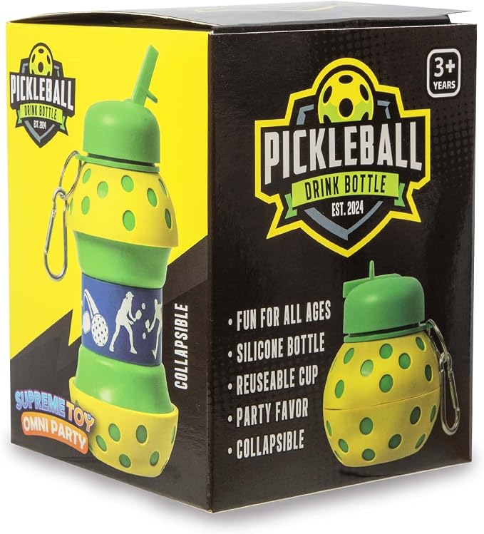 Windy City Novelties Collapsible Pickleball Silicone Water Bottle – 16 oz - Image 5