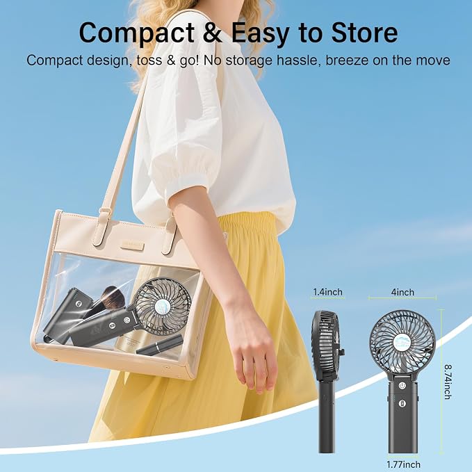 HandFan 10400mAh Handheld Fan Rechargeable, 40Hrs Long-Lasted Hand Fan - Image 7