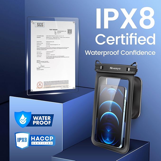 Niveaya 2 Pack IPX8 Waterproof Phone Pouch, Large Space Cell Phone Pouch - Image 9
