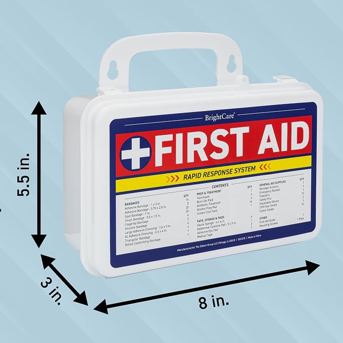 First Aid Kit - Wall Mount Back Option, 130 Pieces, Durable Hard Case - First - Image 9