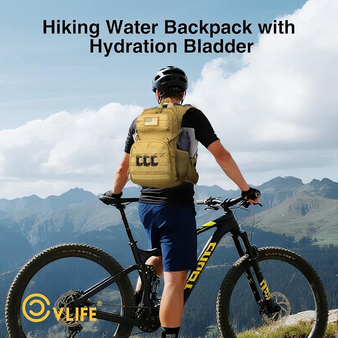 CVLIFE Hydration Backpack with 3L TPU Tactical Water Bladder, 22L Hiking - Image 8