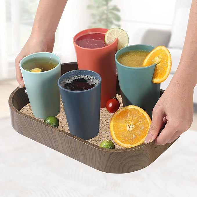 HEYCOME 24 Pcs Unbreakable Plastic Cups Set, Stackable Water Tumblers, Drinking - Image 7