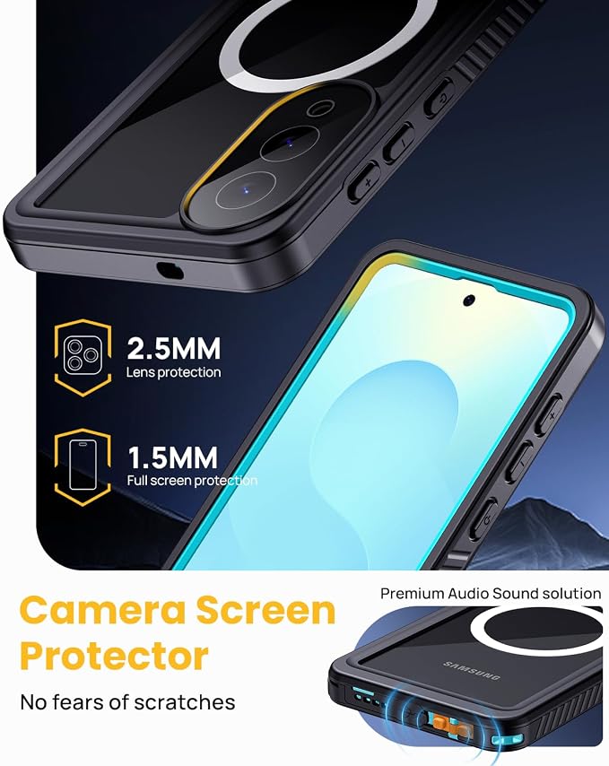 Lanhiem Magnetic for Samsung Galaxy S25 Edge Phone Case, IP68 Waterproof - Image 7