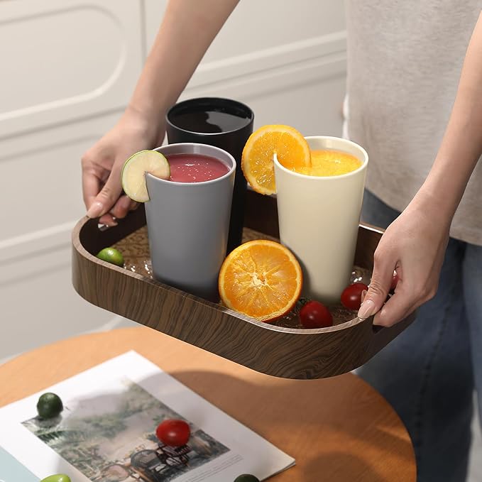 24 Pcs Unbreakable Plastic Cups Set, 14 oz Reusable Plastic Cups, Stackable - Image 7