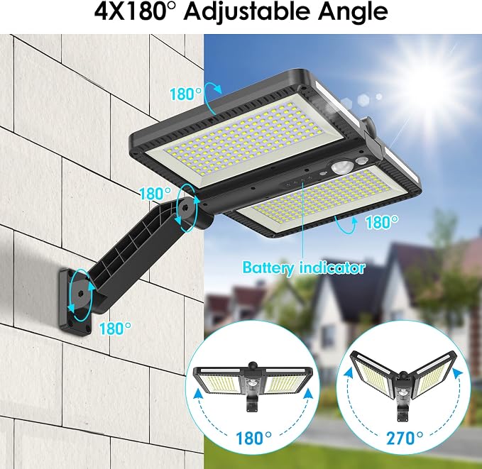 ropelux Solar Outdoor Lights, 6000LM Motion Sensor Outdoor Light Double Big - Image 7