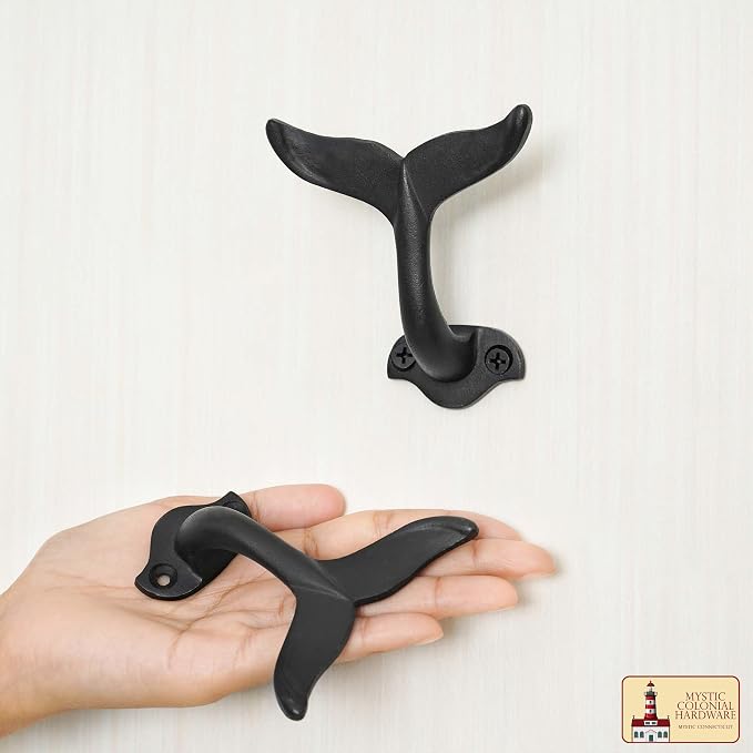 Mystic Colonial Rustic Cast Iron Wall Hanger, Heavy Duty Fish Tail Style Retro - Image 6