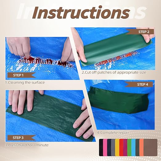 Waterproof Fabric Repair Patch, 9×11Inch 2 Pcs Self-Adhesive Fabric Repair Kit - Image 7