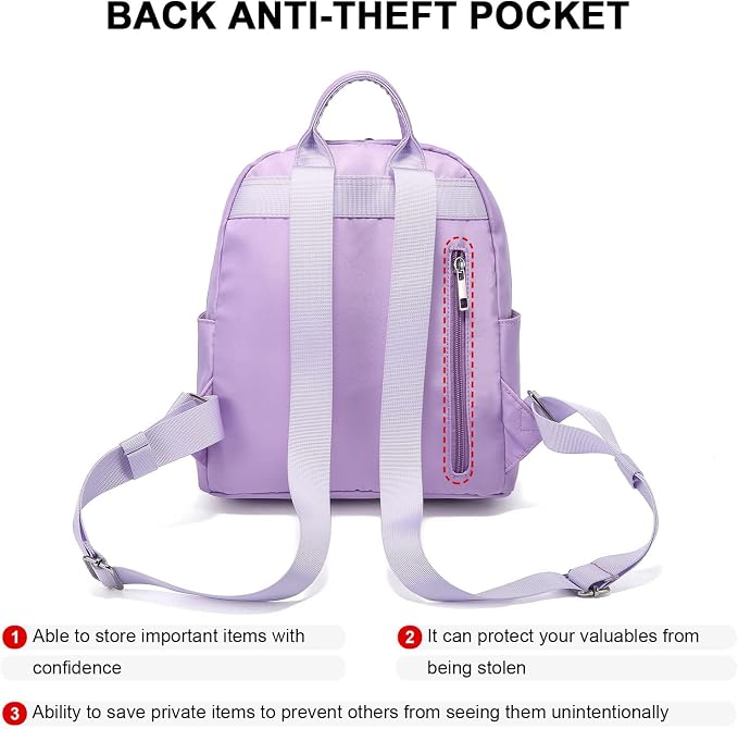 LOVEVOOK Mini Backpack for Women Light Weight Small Waterproof Backpack Purses - Image 6